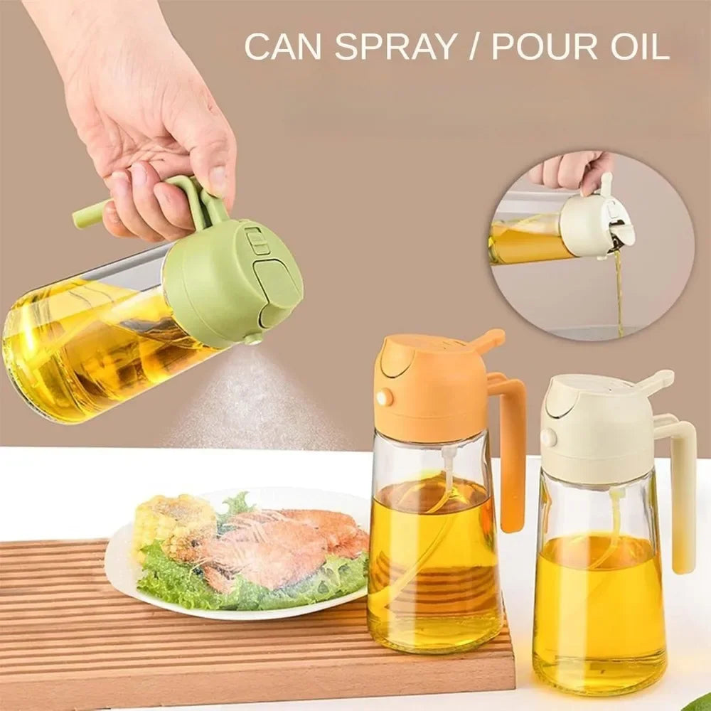1-4Pcs 2in1 500ml Plastic Spray Oil Sprayer Cooking Oil Sprayer BBQ Picnic Kitchen Tools BBQ Cooking Oil Dispenser