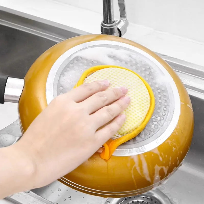 Double Side Dish Wash Sponges Dishwashing Sponge Dish Washing Brush Pan Pot Household Cleaning Cloths Reusable Kitchen Tools