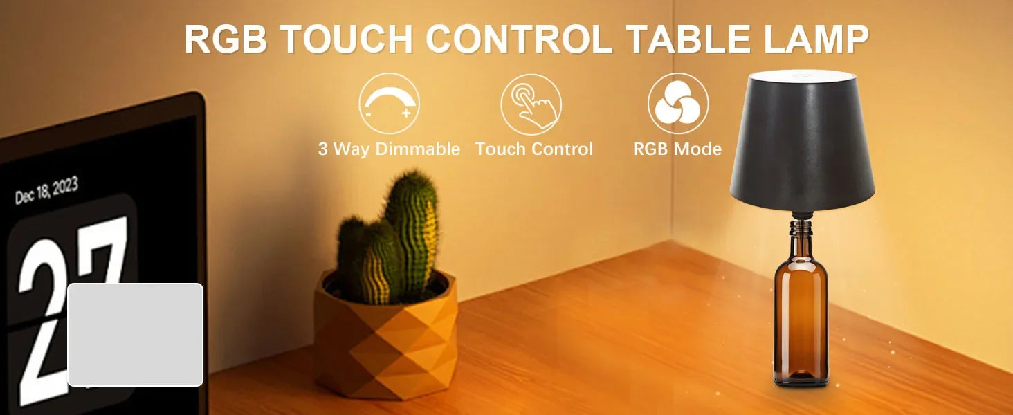 Wireless Table Lamp For Wine Bottles LED Bottle Light For Outdoor Use Touch Control Ideal For Restaurants Bars Festival Party