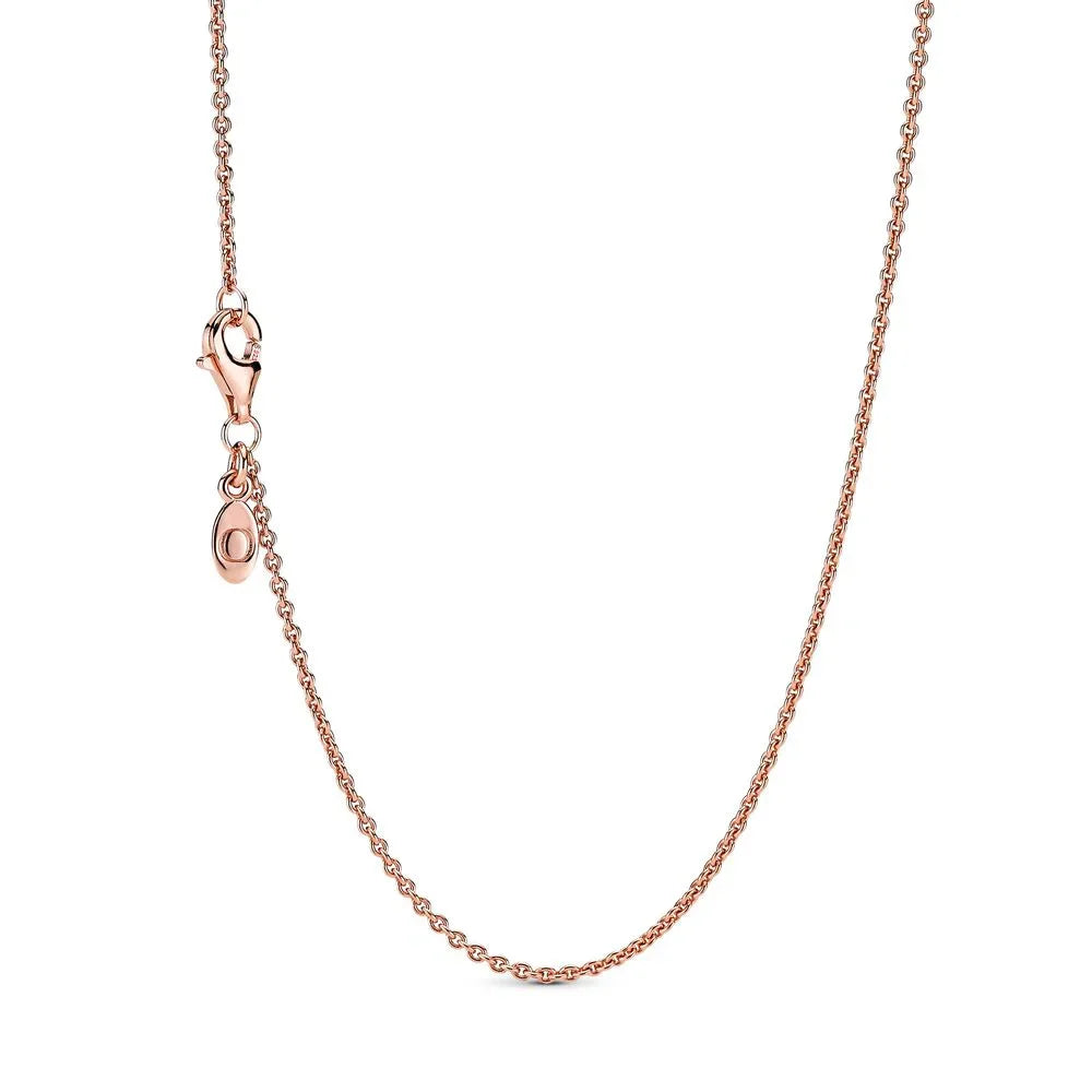925 sterling silver women's jewelry rose gold necklace can be designed with original charm pendant necklace DlY  jewelry gift
