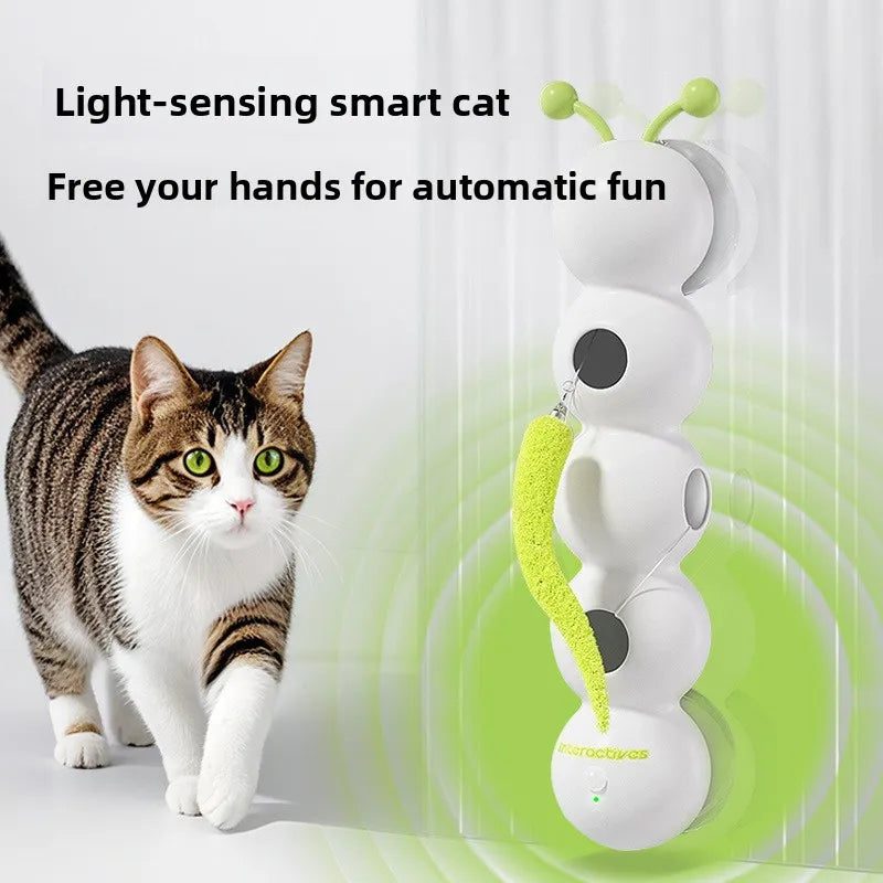 Creatives Durable Scratch Resistant Cat Teasing Stick Intelligent Sensing Interactive Cats Toy Usb Rechargeable Caterpillars Toy