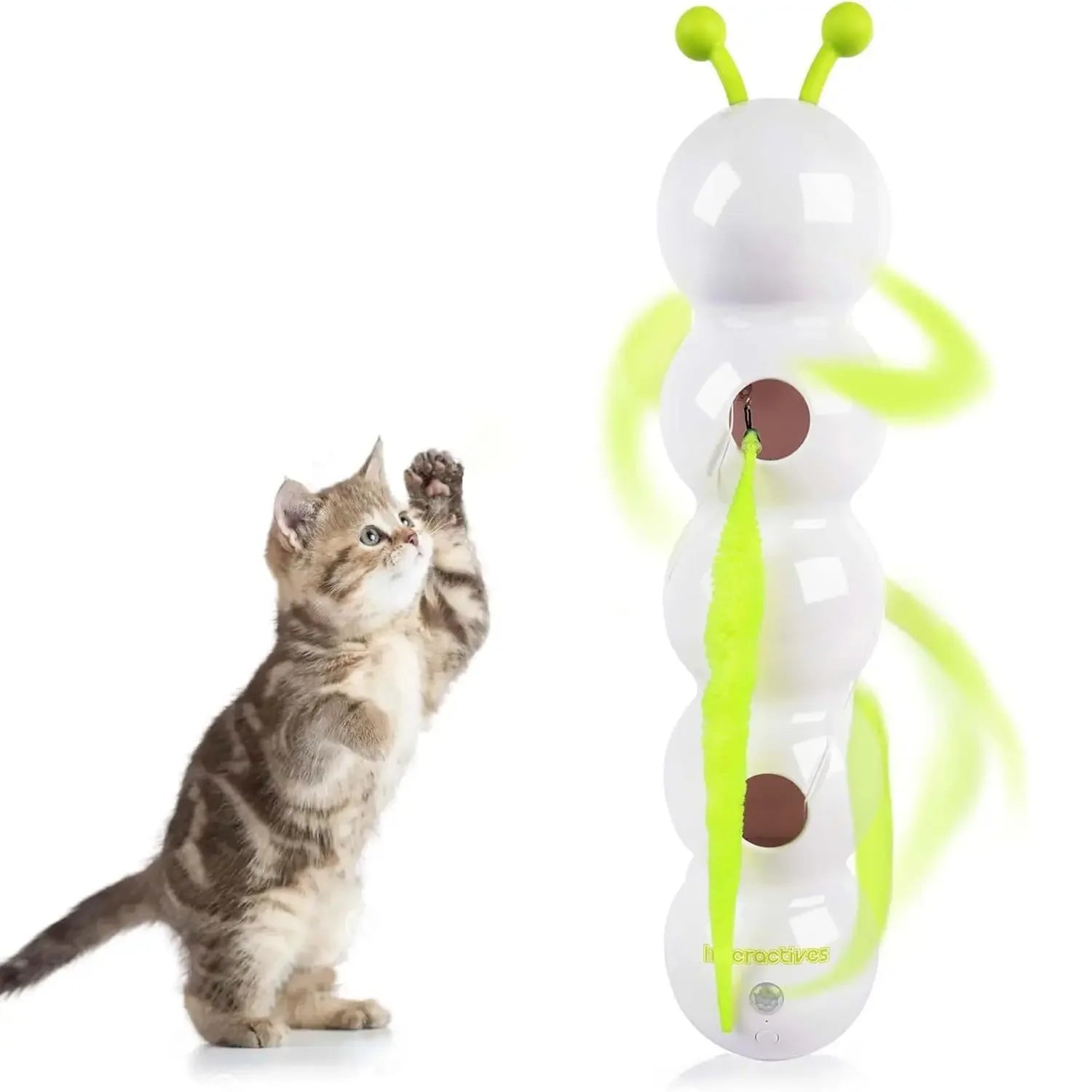 Creatives Durable Scratch Resistant Cat Teasing Stick Intelligent Sensing Interactive Cats Toy Usb Rechargeable Caterpillars Toy