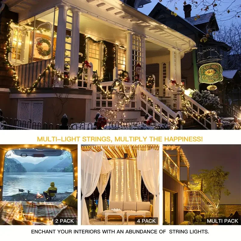 LED Solar Lights Fairy String Lights Waterproof 8 Modes for Garden Tree Decor Garden Lights Outdoor