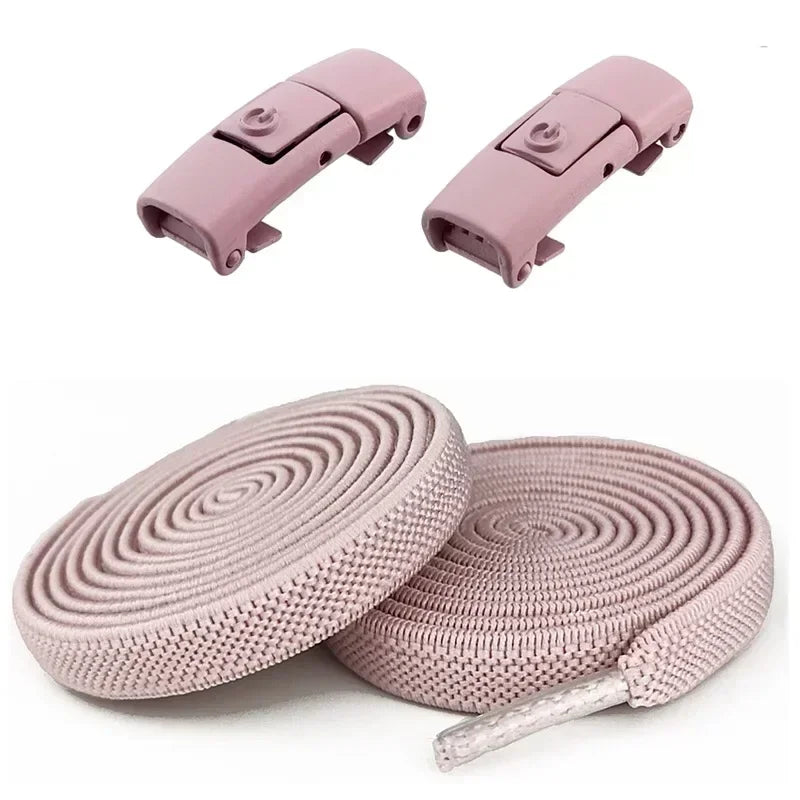 8mm No Tie Elastic Laces Without Tie Shoe Laces Press Lock Shoelaces Sneaker Elastic Lace Sneaker Kids Adult Flat Shoelace