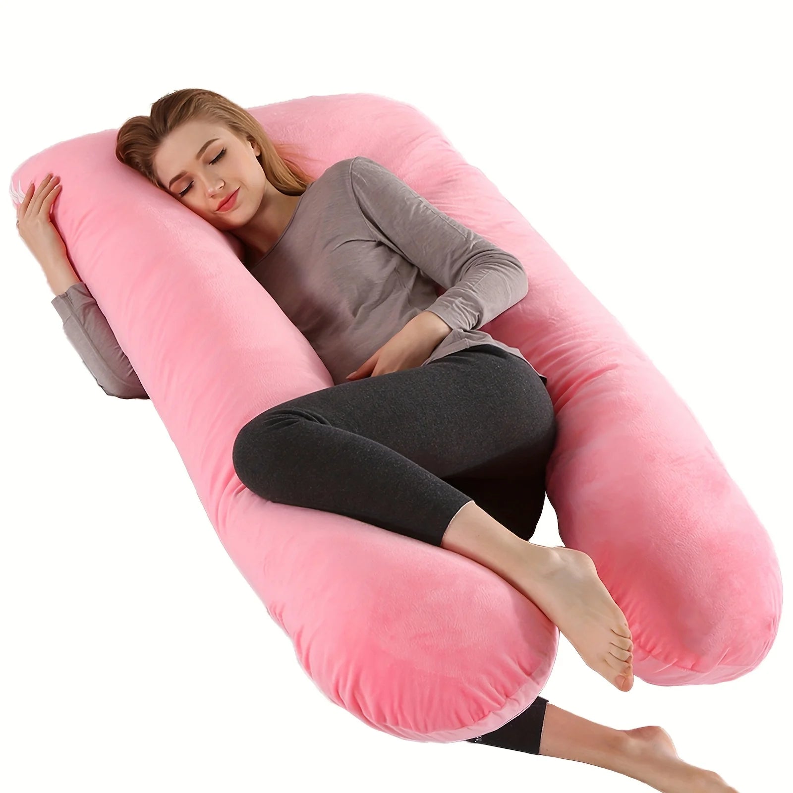 New U-Shaped Extra Large Pregnancy & Adult Luxury Full-Body Maternity Sleep Pillow, Ideal for Side Sleepers