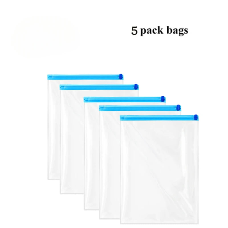 Travel Roll-up Compression Bag Vacuum Bags for Storing Clothes Save 75% of Storage Space No Air Pump Required Pack Vacuum Home