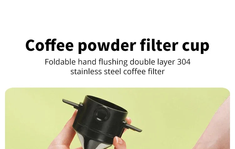 Reusable Tea Pot Holder Coffee Dripper Collapsible Coffee Filter Portable Stainless Steel Drip Coffee Tea Holder Funnel Basket