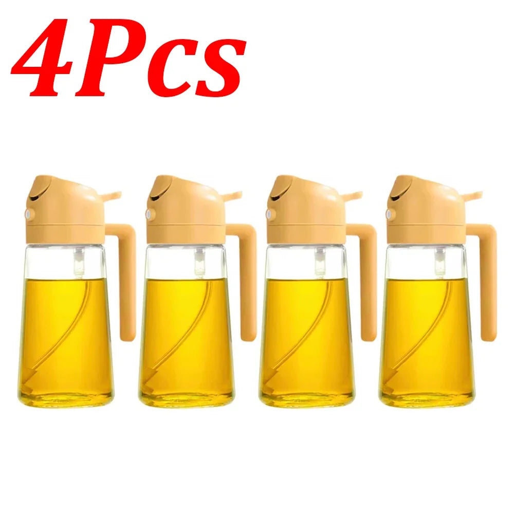 1-4Pcs 2in1 500ml Plastic Spray Oil Sprayer Cooking Oil Sprayer BBQ Picnic Kitchen Tools BBQ Cooking Oil Dispenser