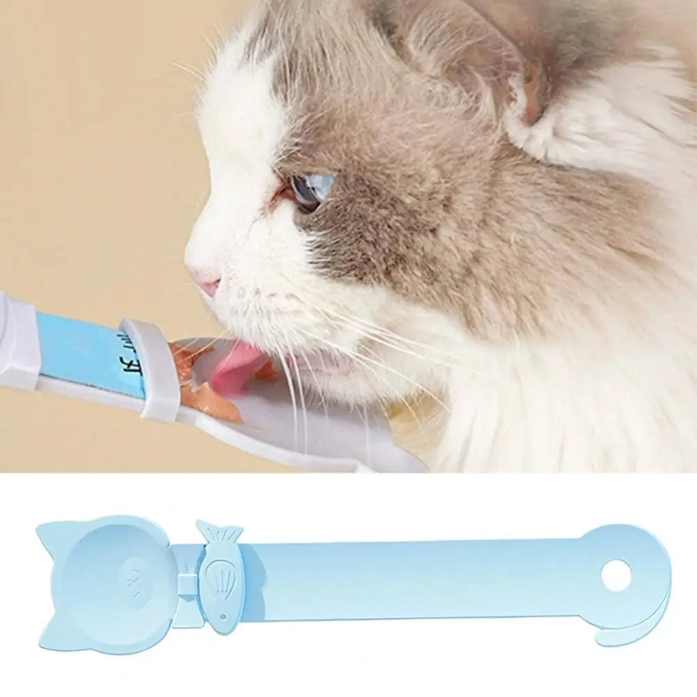 Cat Strip Feeder Spoon Long Handle Lickable Wet Food Feeder for Cats Pet Meat Mud Food Squeeze Dispense Spoon Pet Supplies