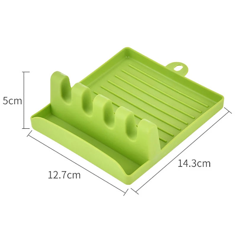 Kitchen Spoon Holders Fork Spatula Rack Shelf Organizer Plastic Chopsticks Holder Non-slip Spoons Pad
