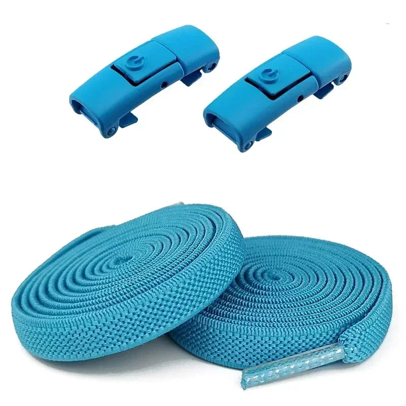 8mm No Tie Elastic Laces Without Tie Shoe Laces Press Lock Shoelaces Sneaker Elastic Lace Sneaker Kids Adult Flat Shoelace