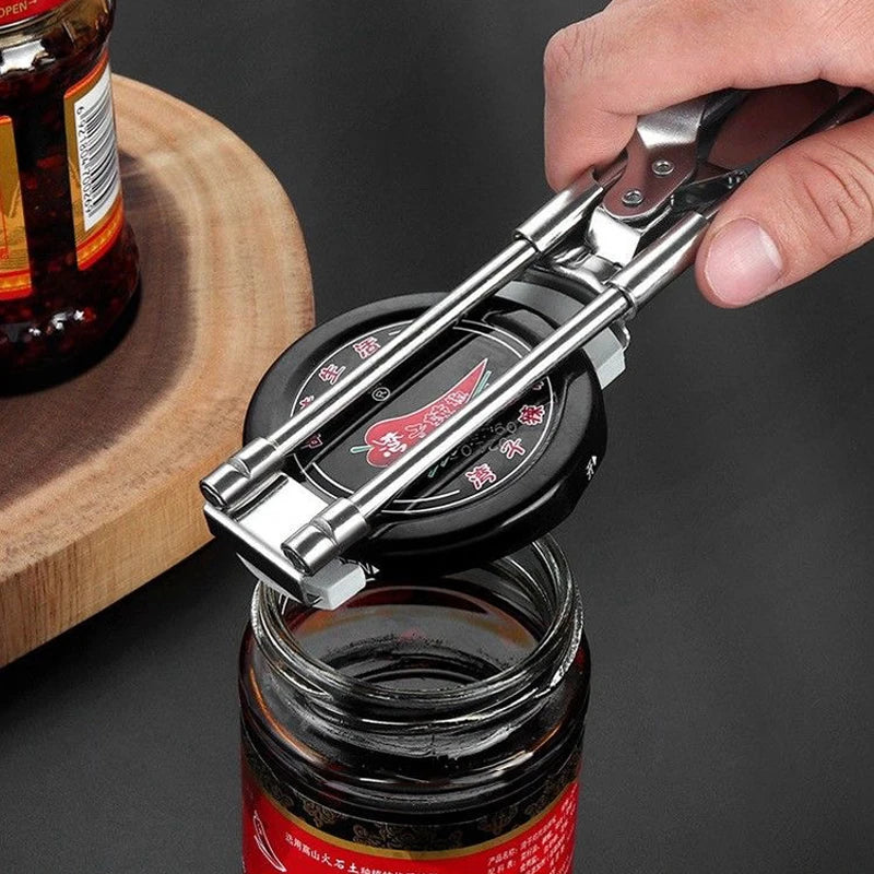 Best Can Opener and Bottle Opener Adjustable Multi-Function Stainless Steel Can Opener Jar Lid Clip Manual Kitchen Accessories