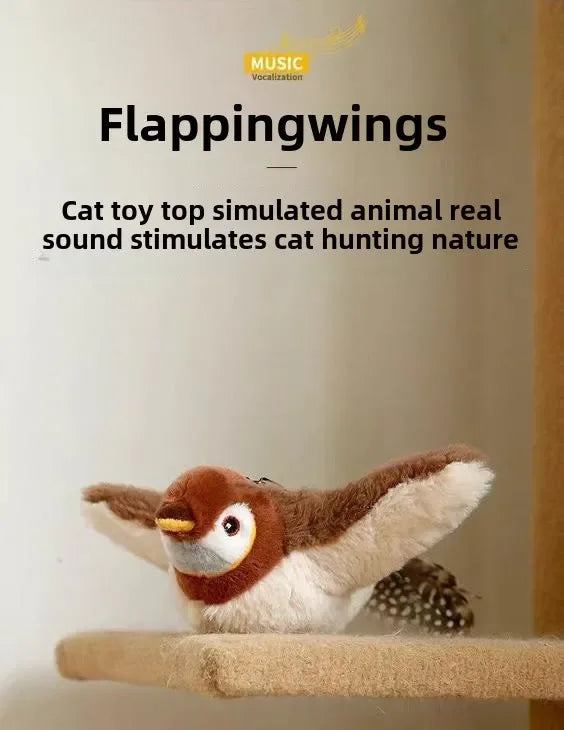 Interactive Cat Toys Rechargeable Slap Birds (can't Fly) Catnip Plush Toys for Cats Pet Flapping Bird Cat Toy Accessories Home