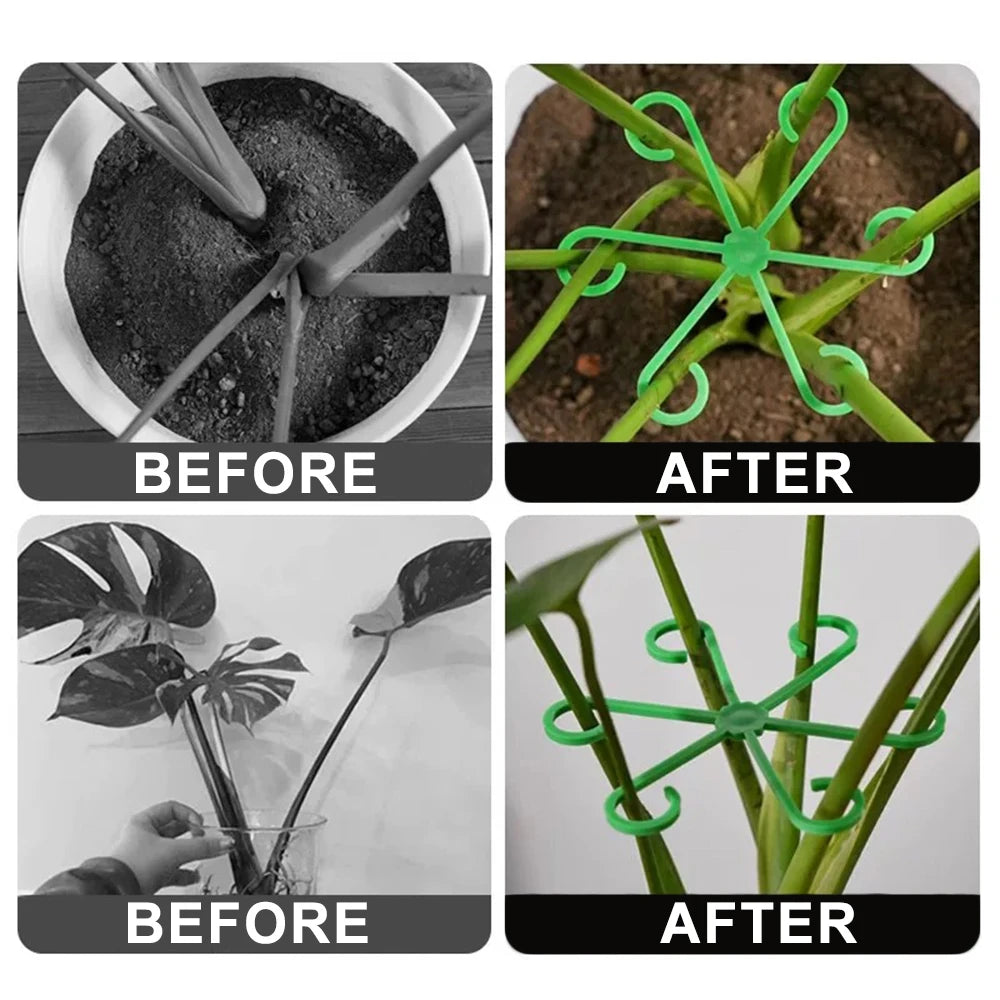 Plant Stem Support Frame Climbing Houseplant Stand Stakes Plastic Garden No Stake Trellis Indoor Plant Holder Rack Hoops
