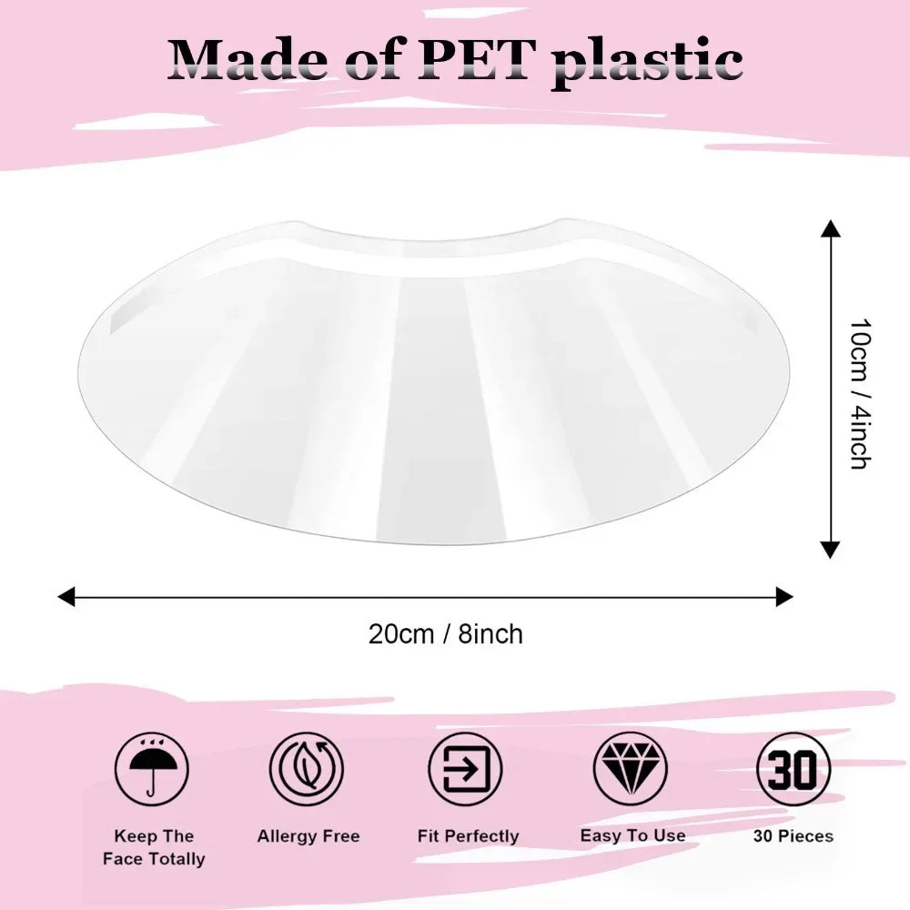 50Pcs Makeup Shower Face Visors Disposable Plastic Shower Visor Clear Face Cover Hairspray Salon Eyelash Extensions Styling Tool
