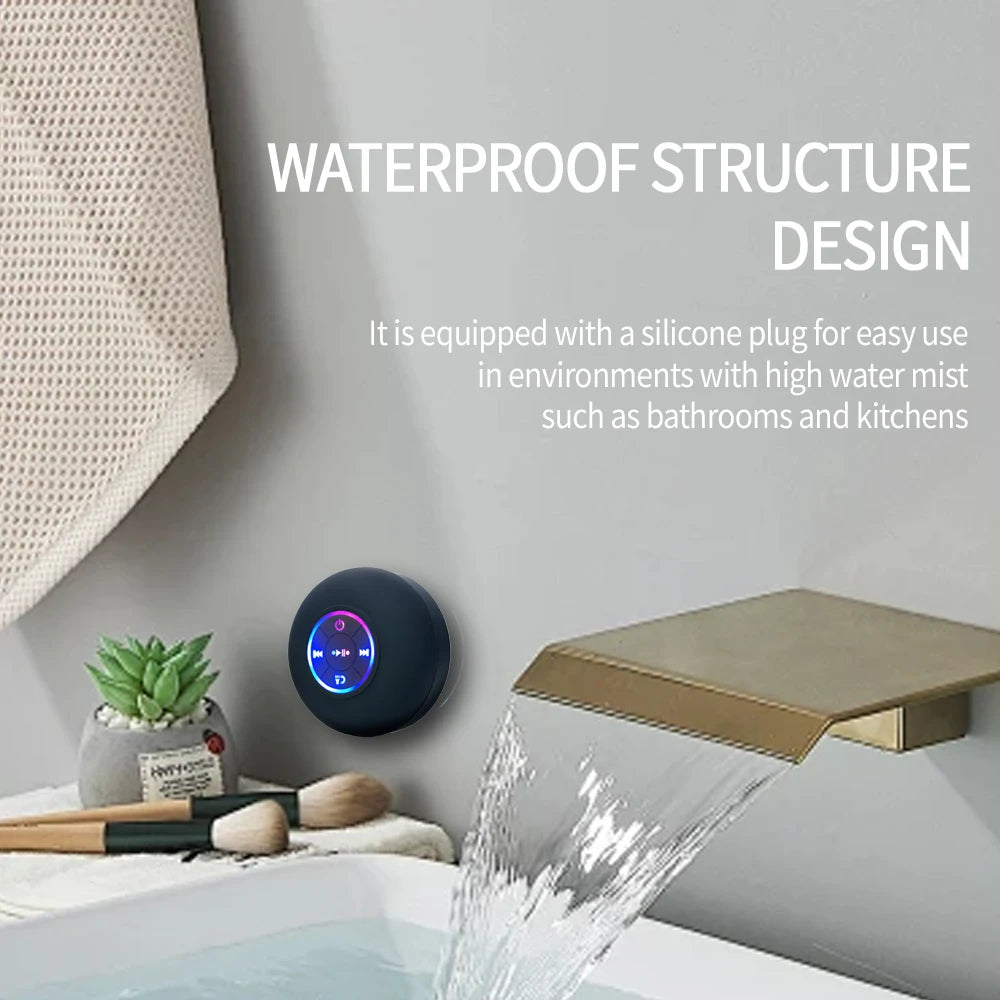 Bathroom Waterproof Wireless Bluetooth Speaker Large Suction Cup Mini Portable Speaker Outdoor Sports Stereo Sound Box Speaker