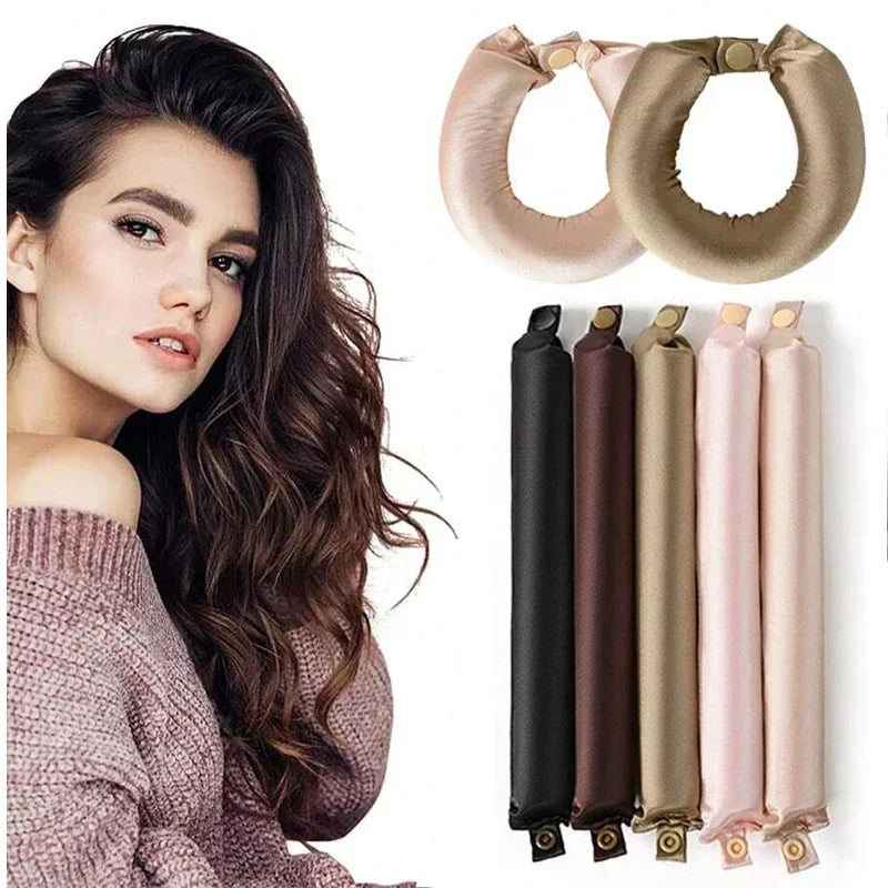 No Heat Hair Rollers Heatless Hair Curler Curling Rod Headband Satin Lazy Curls Soft Curlers Sleeping Flexi Rods Styling Tools