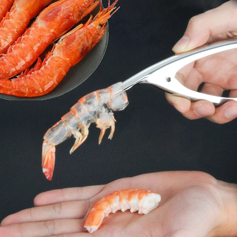 Shrimp Peeler Stainless Steel Seafood Cooking Tool Crayfish Peeler Pliers Quick Shelling and Peeling Tool