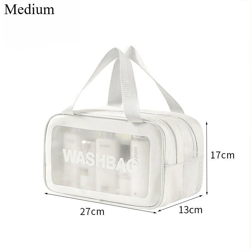 Dry Wet Separation Double Transparent Makeup Bag Portable Cosmetic Organizer Travel Swimming Toiletry Pouch