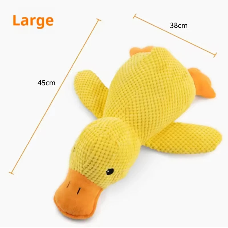 Resistant Grinding Dog Toy Interactive Entertainment Pet Plush Toy Durable Bite Proof Chew Stress Relief Squeaky Duck Design