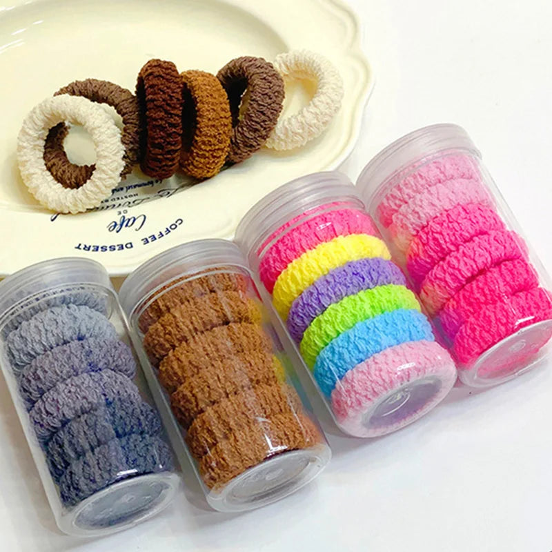 6pcs Box Packed Thick High Stretch Hair Bands For Women Girls Ponytail Holder Hair Tie Scrunchie Rubber Band Hair Accessories