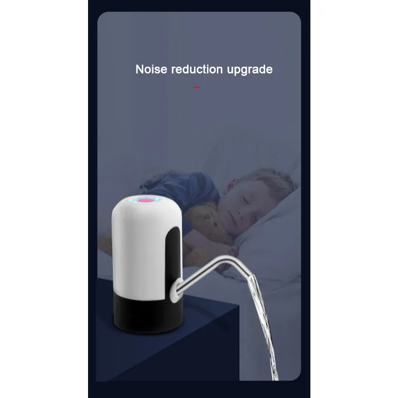 Black/White Automatic Water Bucket Pump USB Charging  Portable Electric Water bottle Pump One Button Switch Of Water Dispenser