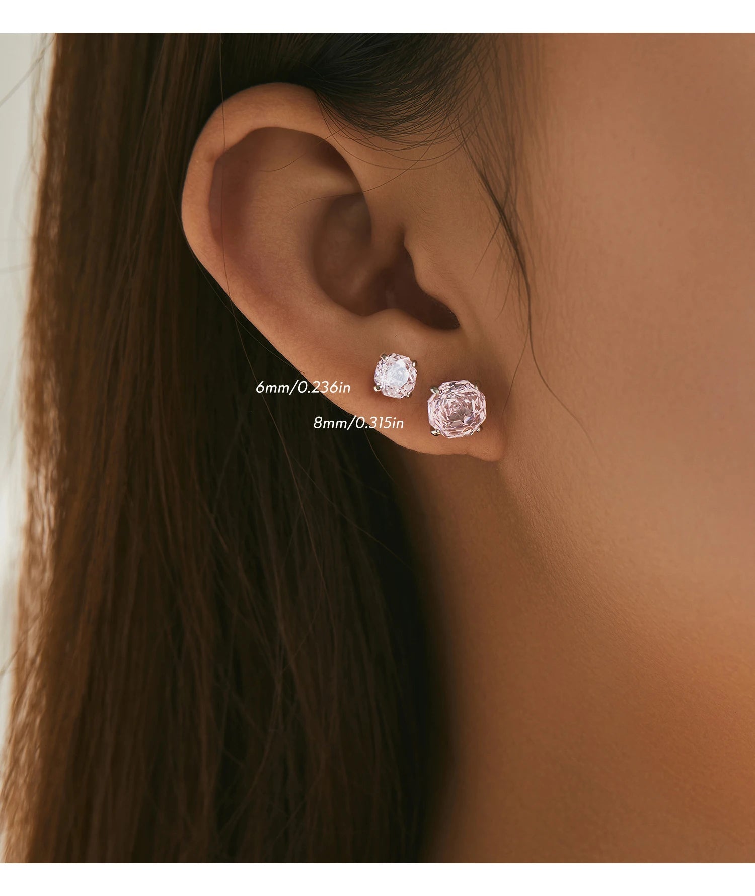 MODIAN 925 Sterling Silver Polygon Multi-Color Rose Cut Cubic Zirconia Luxury Stud Earrings For Women Party Fine Jewelry