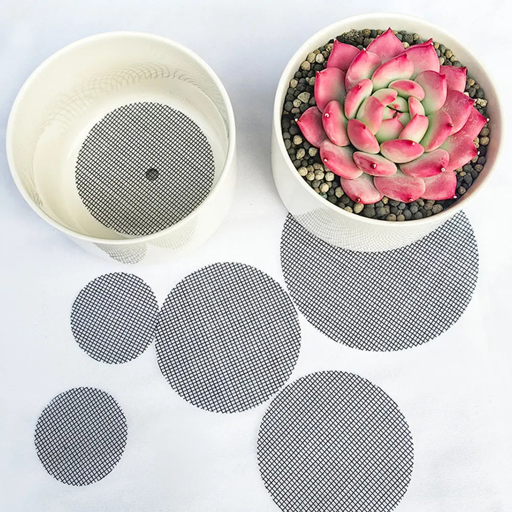 Pot Hole Mesh Pad Mat Grid Round Drainage Hole Screen for Pot Bottom Prevent Soil Loss Anti Bonsai Flower Plant Gardening Tools