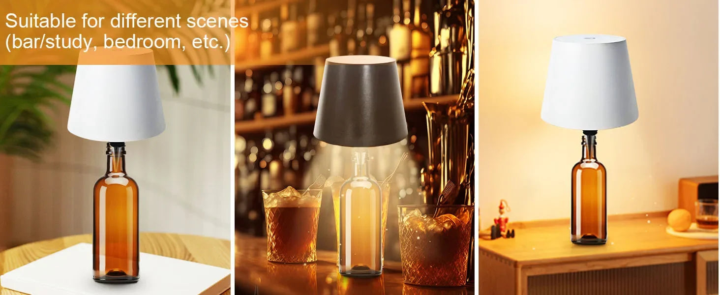 Wireless Table Lamp For Wine Bottles LED Bottle Light For Outdoor Use Touch Control Ideal For Restaurants Bars Festival Party