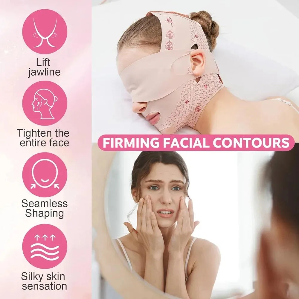 Face Lift Belt Face Strap Forehead Lift Band Comfort Pressure Forehead Bandage Chin Up Face Lifting Vshaped Band Beauty Tool