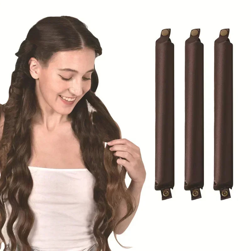 No Heat Hair Rollers Heatless Hair Curler Curling Rod Headband Satin Lazy Curls Soft Curlers Sleeping Flexi Rods Styling Tools