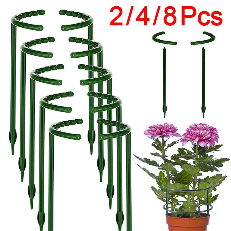 Garden Plant Support Cage Plie Flower Stand Holder Plastic Semicircle Greenhouse Orchard Fixing Rod Gardening Bonsai Tool