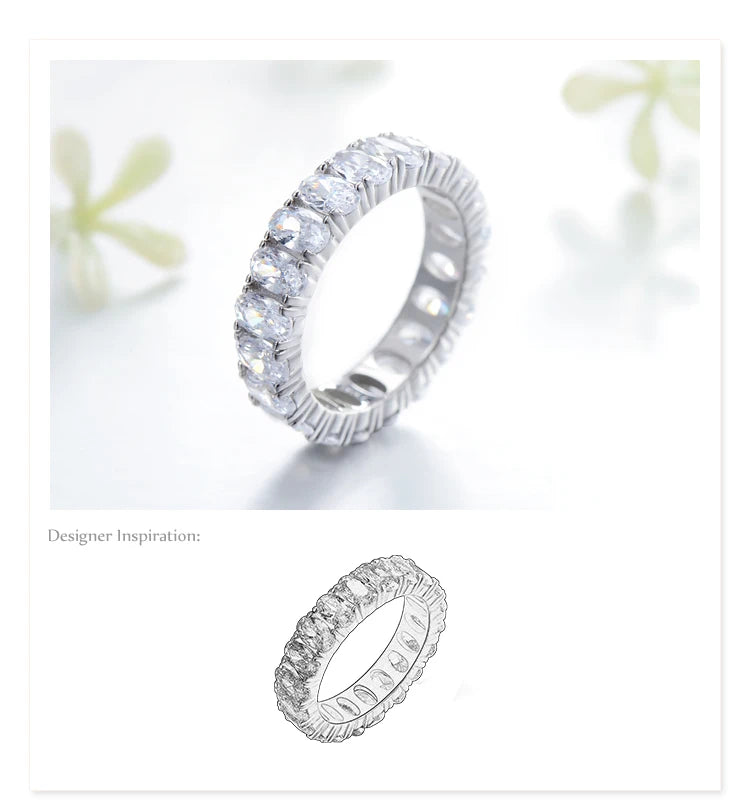 Modian New 100% 925 Sterling Silver Classic Oval Sparkling Finger Ring For Women Luxury AAAAA CZ Wedding Engagement Fine Jewelry