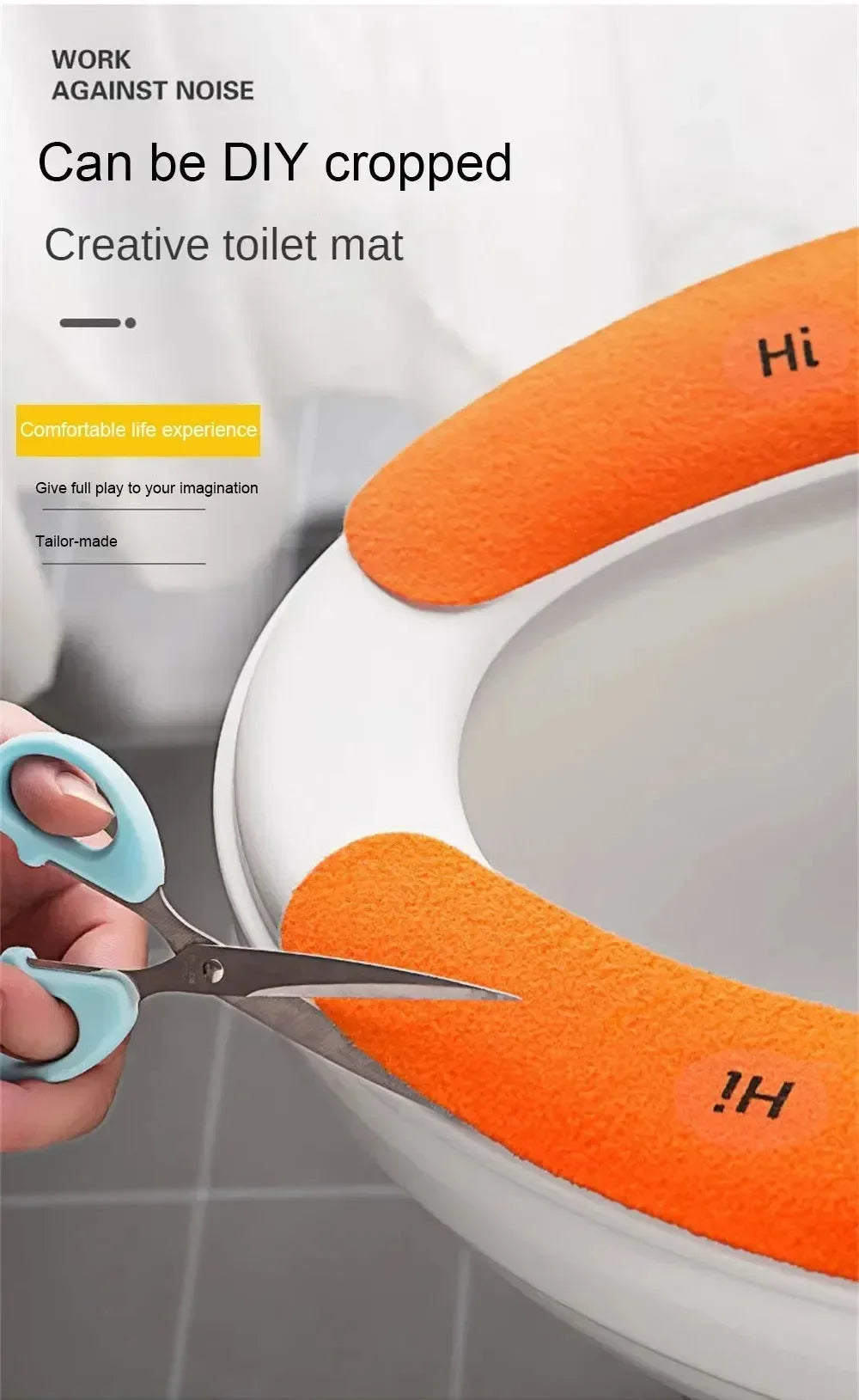 1 Pair Paste Toilet Seat Cover Cartoon Waterproof Reusable Soft Bathroom Toilet Seat Pad Cute Thick Sticky Closes Tool Seat Mat
