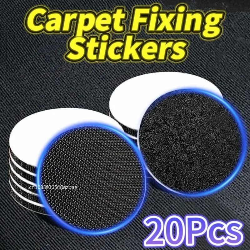 20PCS Strong Carpet Fixing Stickers Double Faced High Adhesive Car Fixed Patches Home Floor Foot Mats Anti Skid Grip Tapes