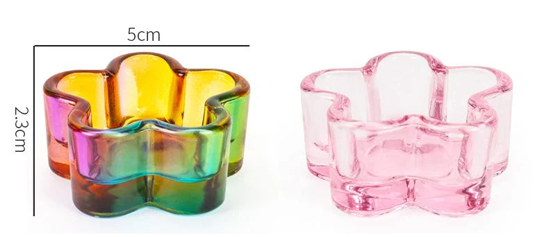 Acrylic Powder Liquid Crystal Glass Cup Aurora Colorful Cup Nail Brush Washing Mug Nail Art Tools Liquid Powders for Mixing Bowl