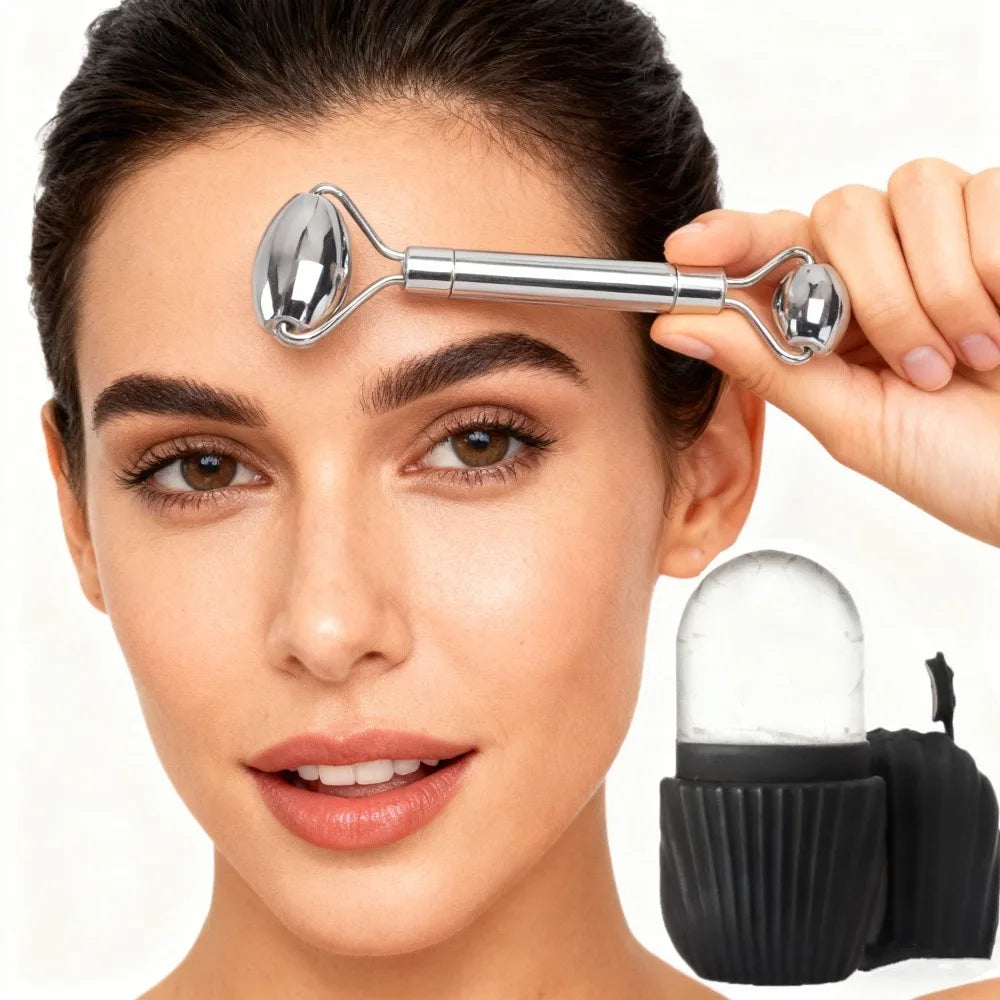Ice Face Roller Facial Skincare Ice Roller Set Face Massage Roller Lifting Contouring Facial Cleansing Skin Care Tools