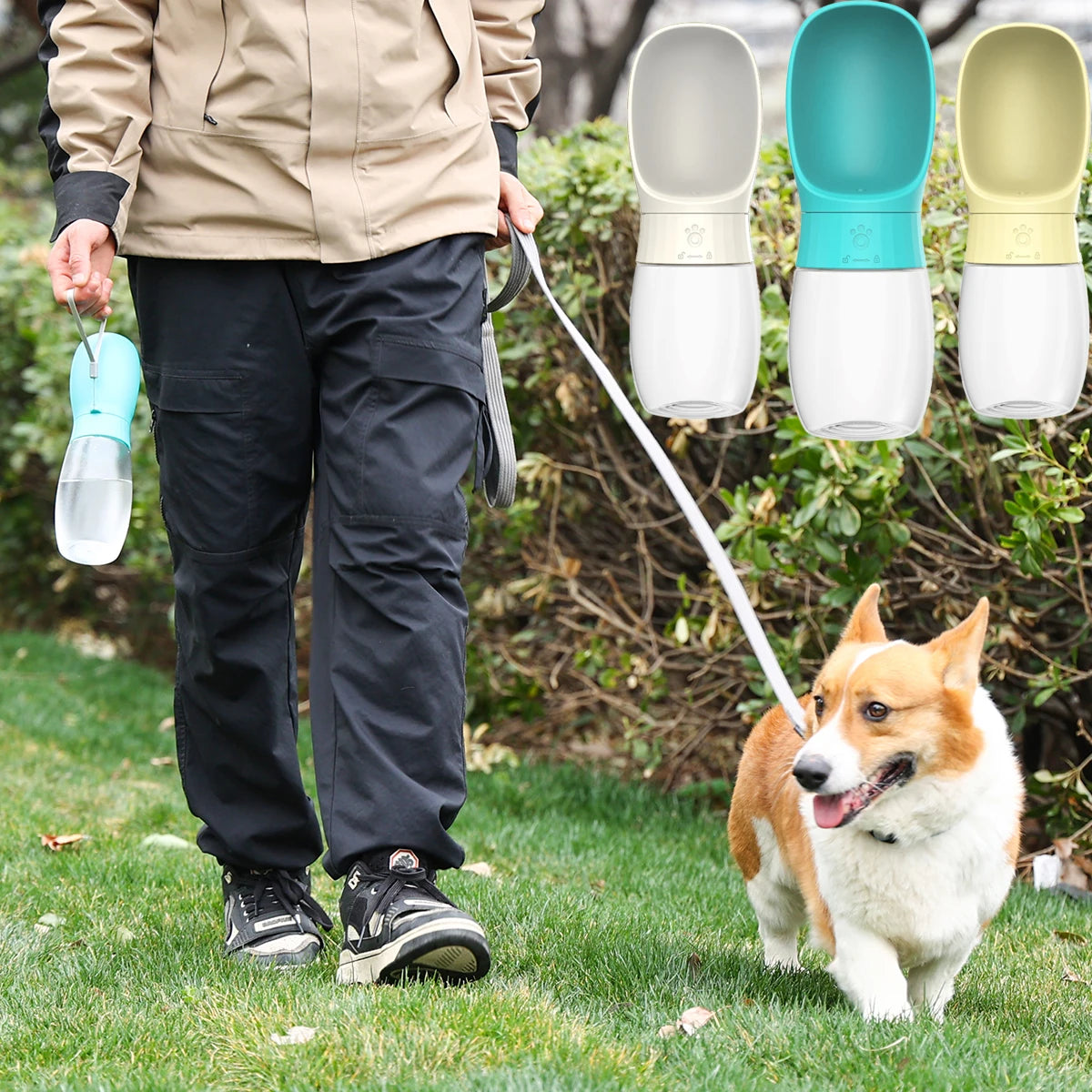 300ml/500ml Pet Water Bottle Portable Drinking Bowl For Dogs And Cats Travel Hiking