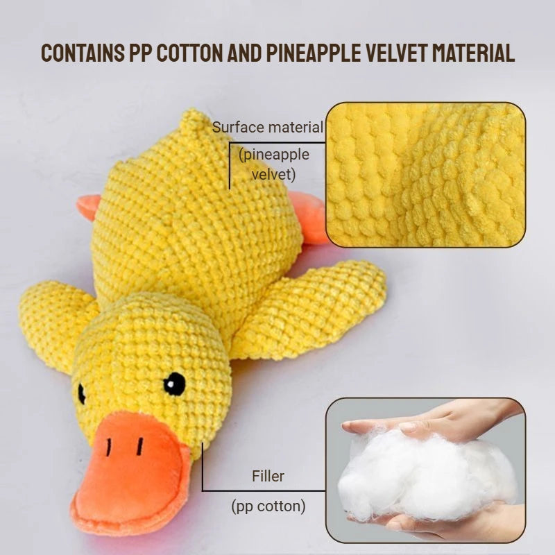 Resistant Grinding Dog Toy Interactive Entertainment Pet Plush Toy Durable Bite Proof Chew Stress Relief Squeaky Duck Design