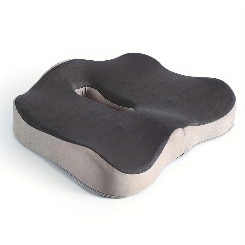 Memory Foam Seat Cushion Ergonomic Sitting Pad with Center Groove Ideal for Long Sitting in Office Home Car or Desk Chair