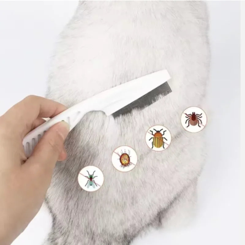 Pet Hair Shedding Comb Stainless Steel Flea Comb for Cat Dog Comfortable Pet Flea Hair Grooming Comb Dog Cat Fur Removal Brush