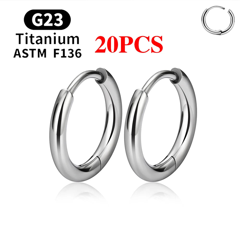 G23 Titanium Earring Hoop CZ Hinged Segment Round Ear Ring for Women Ear Tragus Cartilage Helix Daith Piercing Jewelry