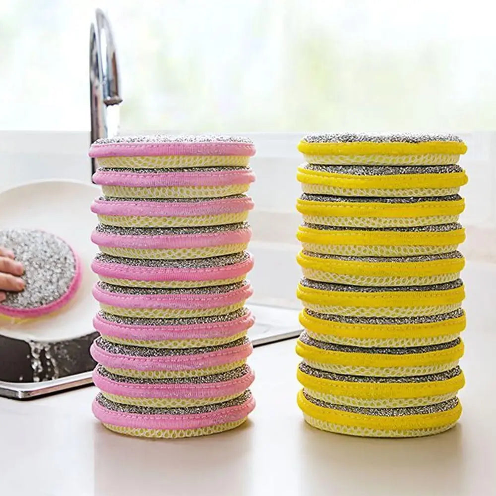 Double Side Dish Wash Sponges Dishwashing Sponge Dish Washing Brush Pan Pot Household Cleaning Cloths Reusable Kitchen Tools