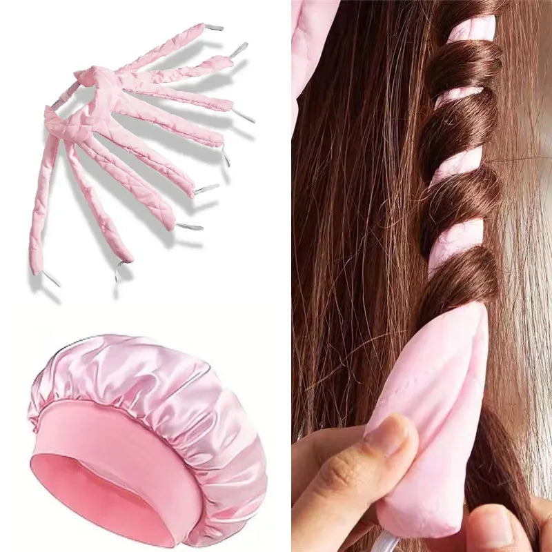 Octopus Curler Headband Nightcap Suitable for Long Hair Satin Non Thermal Curling Iron Adjustable Strap Styling Tools