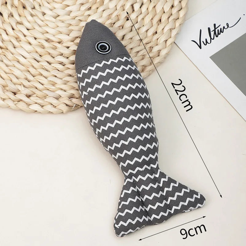 New pet toys, cat toys, linen fish pillows, self hi cat mint doll, pet supplies