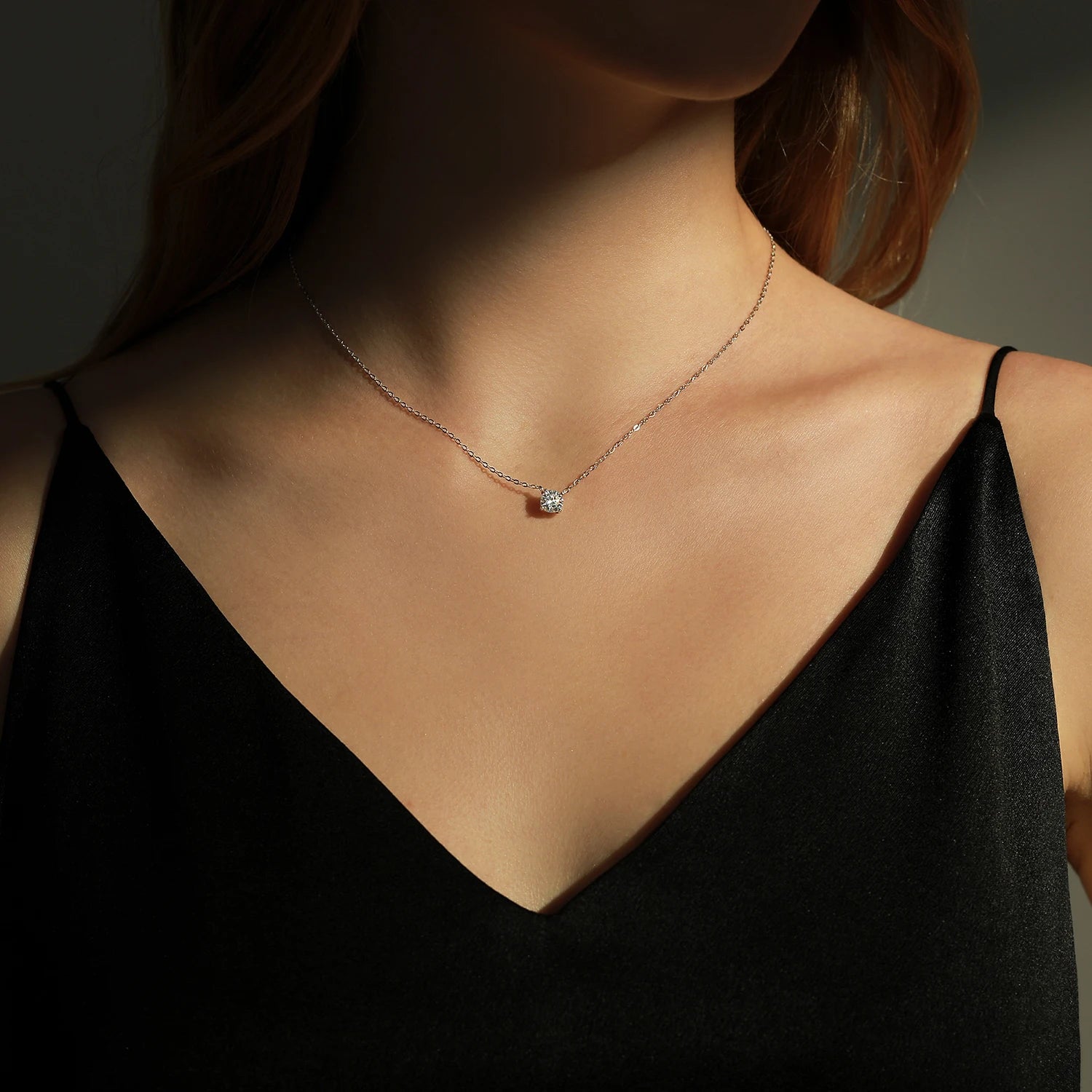 MODIAN Moissanite Pendant Necklace D Color 0.8CT Lab Diamond For Women Wedding Engagement 925 Sterling Silver Fine Jewelry Gift