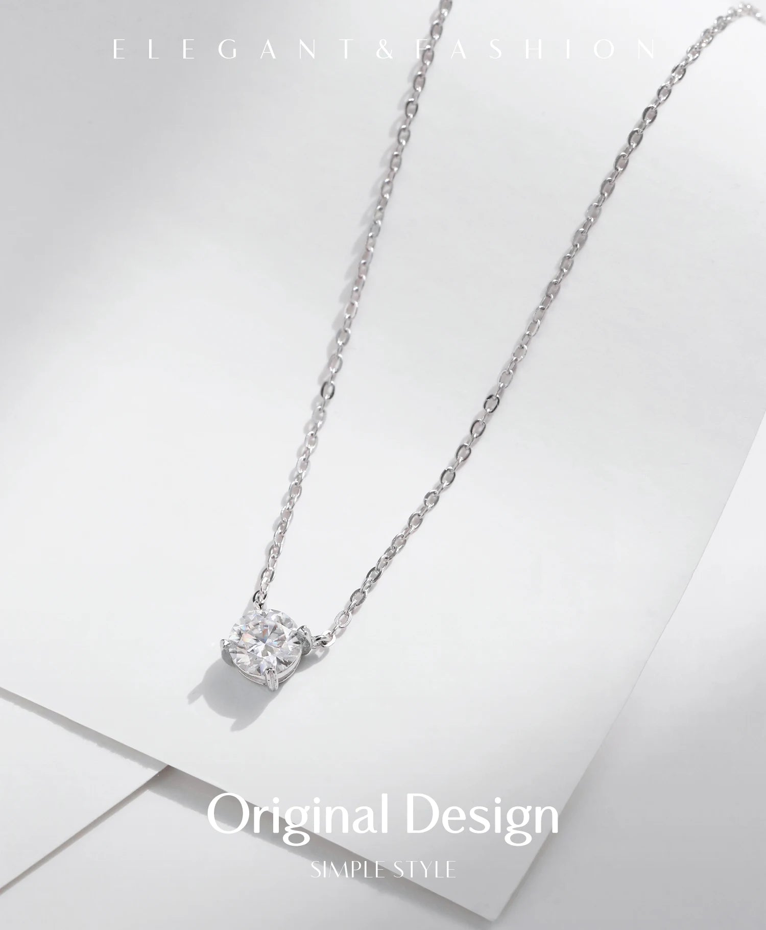 MODIAN Moissanite Pendant Necklace D Color 0.8CT Lab Diamond For Women Wedding Engagement 925 Sterling Silver Fine Jewelry Gift