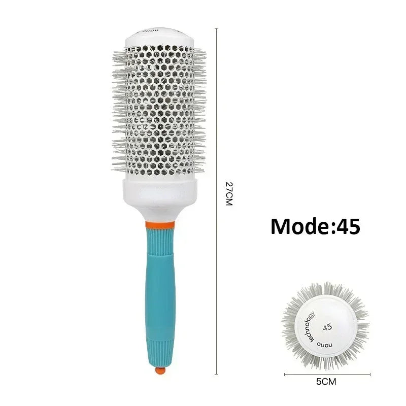 Professional Salon Hair Styling Brush Round Barrel Curly Hair Comb Hairdressing Comb Wet and Dry Dual Use Hairbrush Roller Tools
