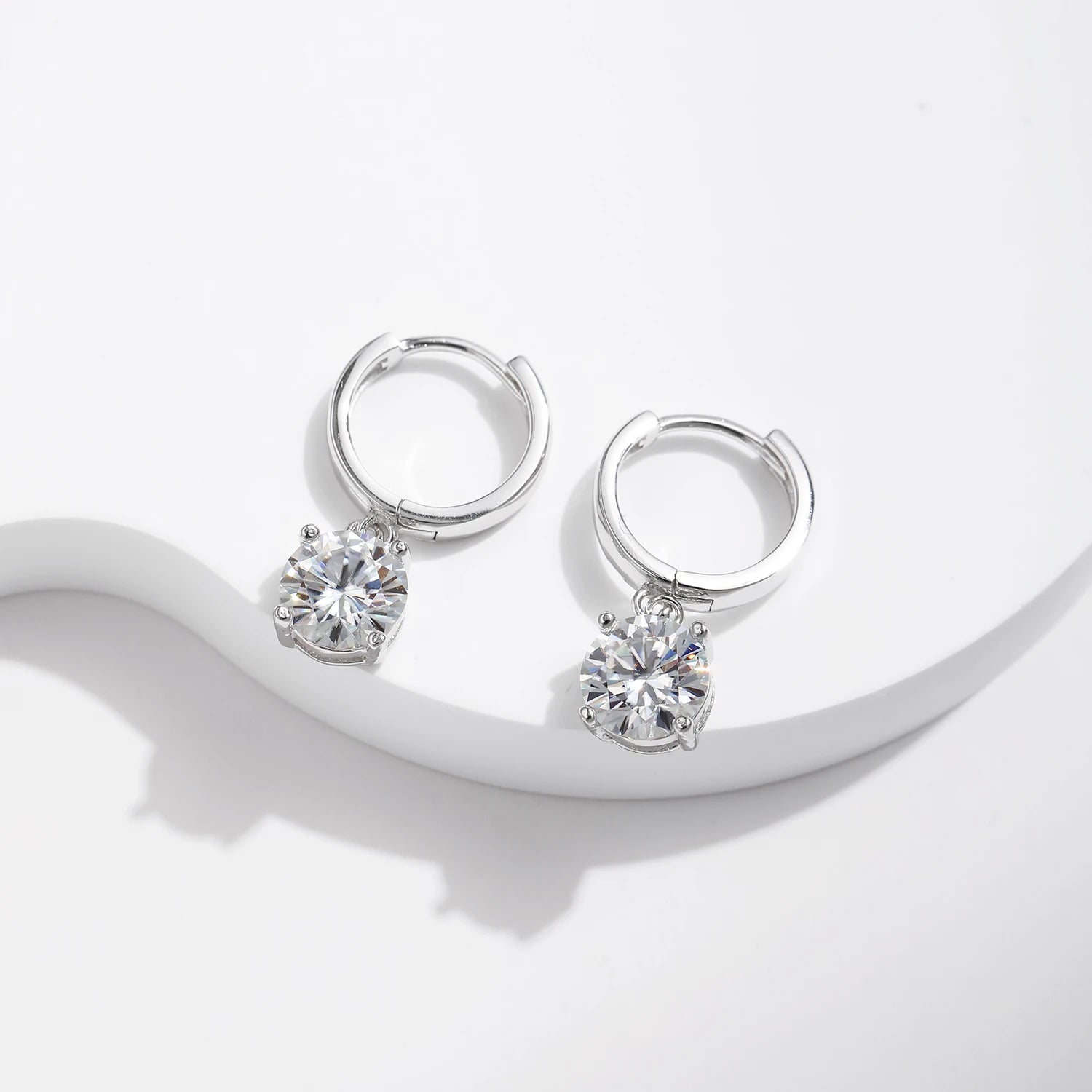 MODIAN D Color Moissanite Hoop Earrings Lab Created Diamond For Women 925 Sterling Silver Wedding Fine Jewelry Gift