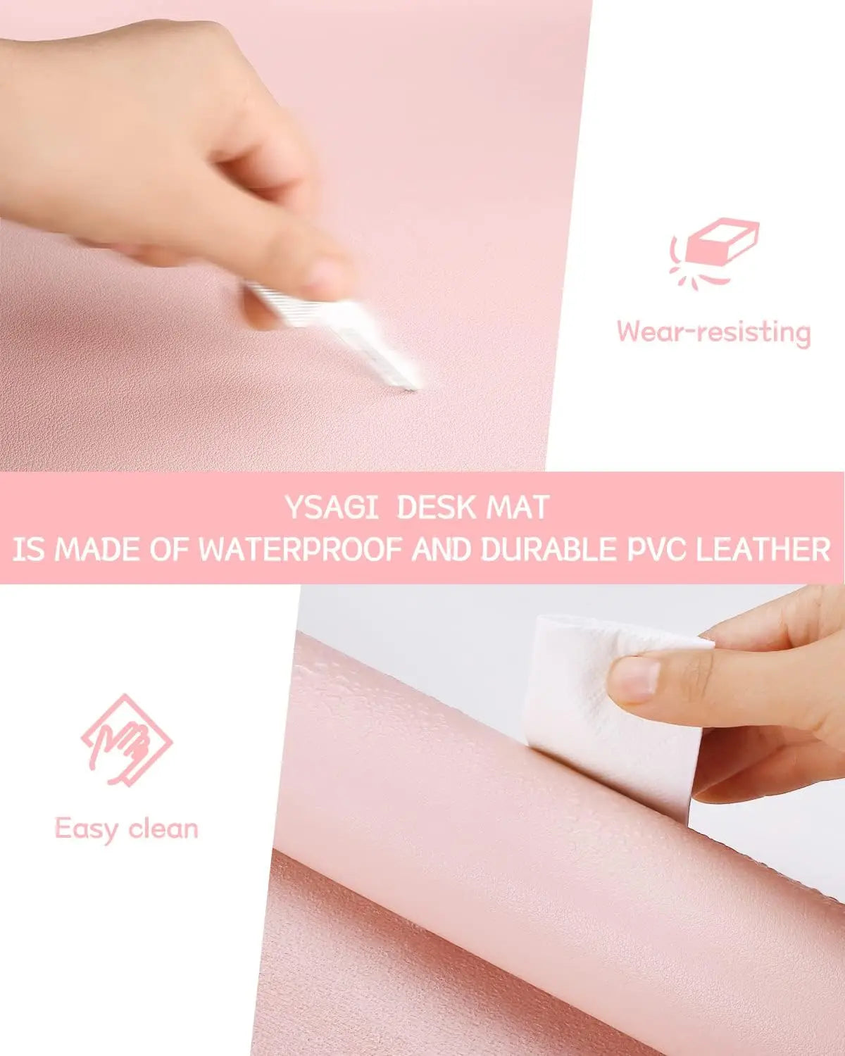 60X35CM Office Desk Pad, Waterproof Leather Desk Table Protector, Easy Clean Laptop Desk Writing Mat for Office Work/Home/Decor